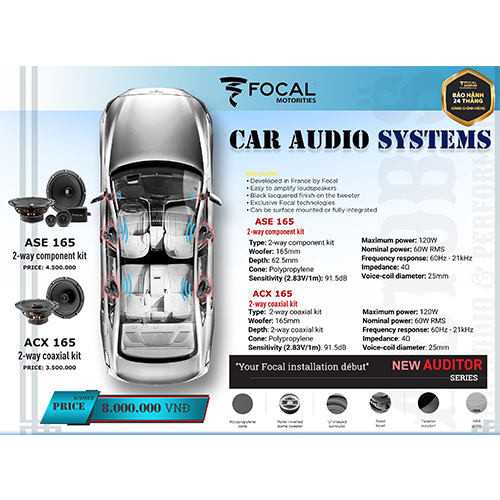 combo am thanh car audio systems focal new audio 8tr