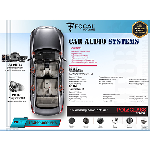 combo am thanh car audio systems focal polyglass 15tr5